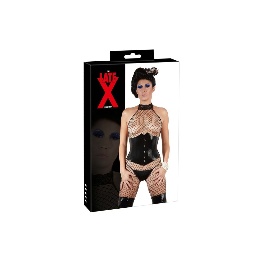 Mieder aus Latex, mit Schnellverschluss vorne und Schnürung hinten - OH MY! FANTASY