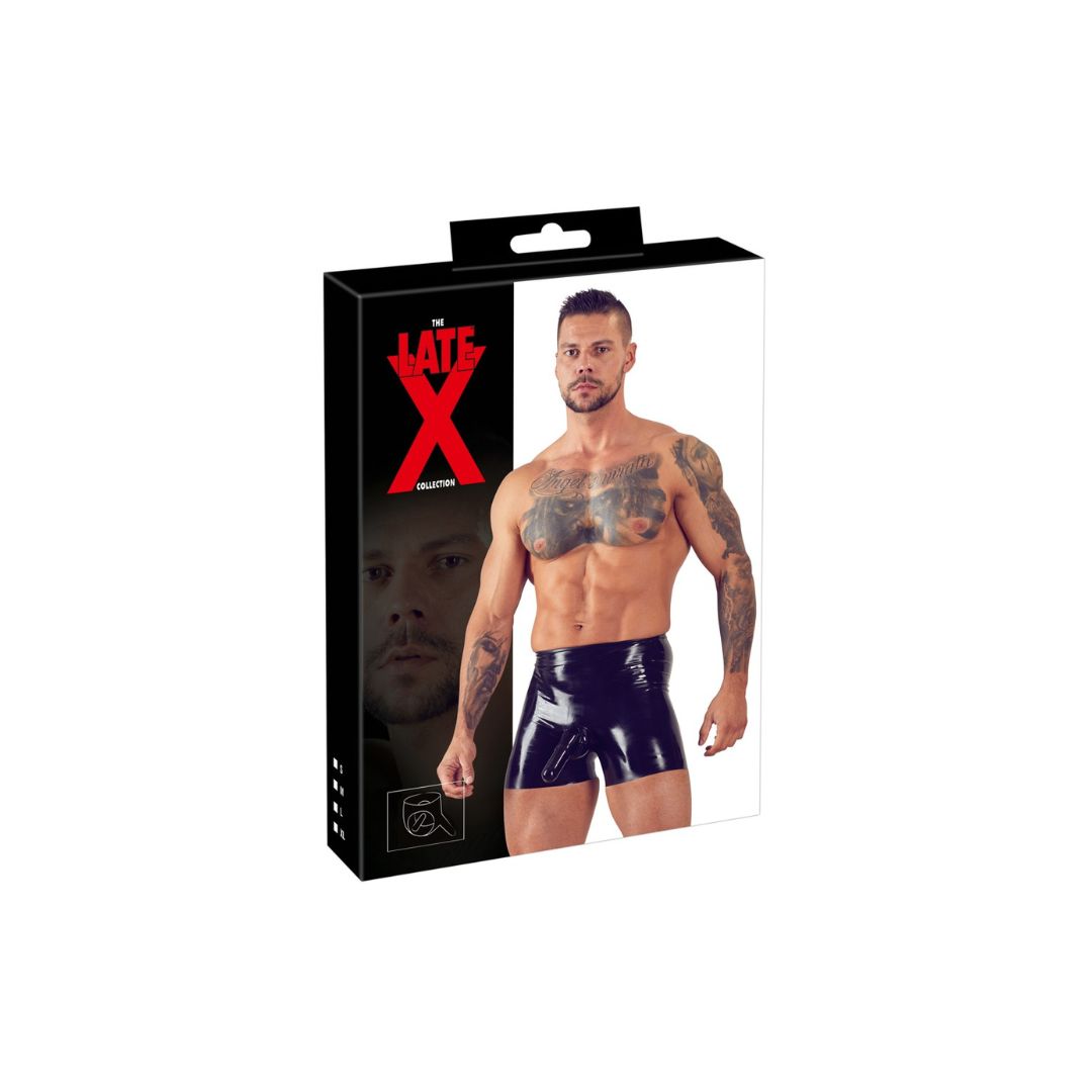 Pants aus Latex mit Penis-/Hodenhülle und „eingebautem“ Analkondom - OH MY! FANTASY