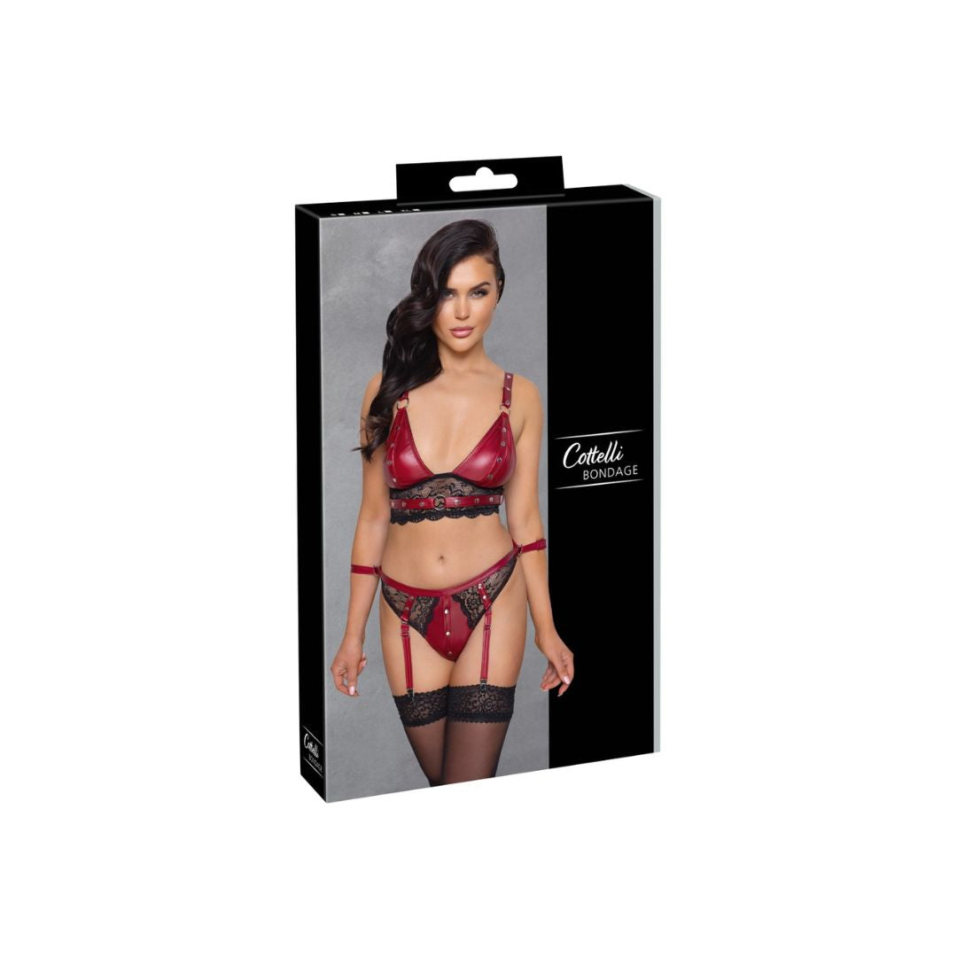 Bralette plus Straps-Slip im Mattlook mit Nieten - OH MY! FANTASY