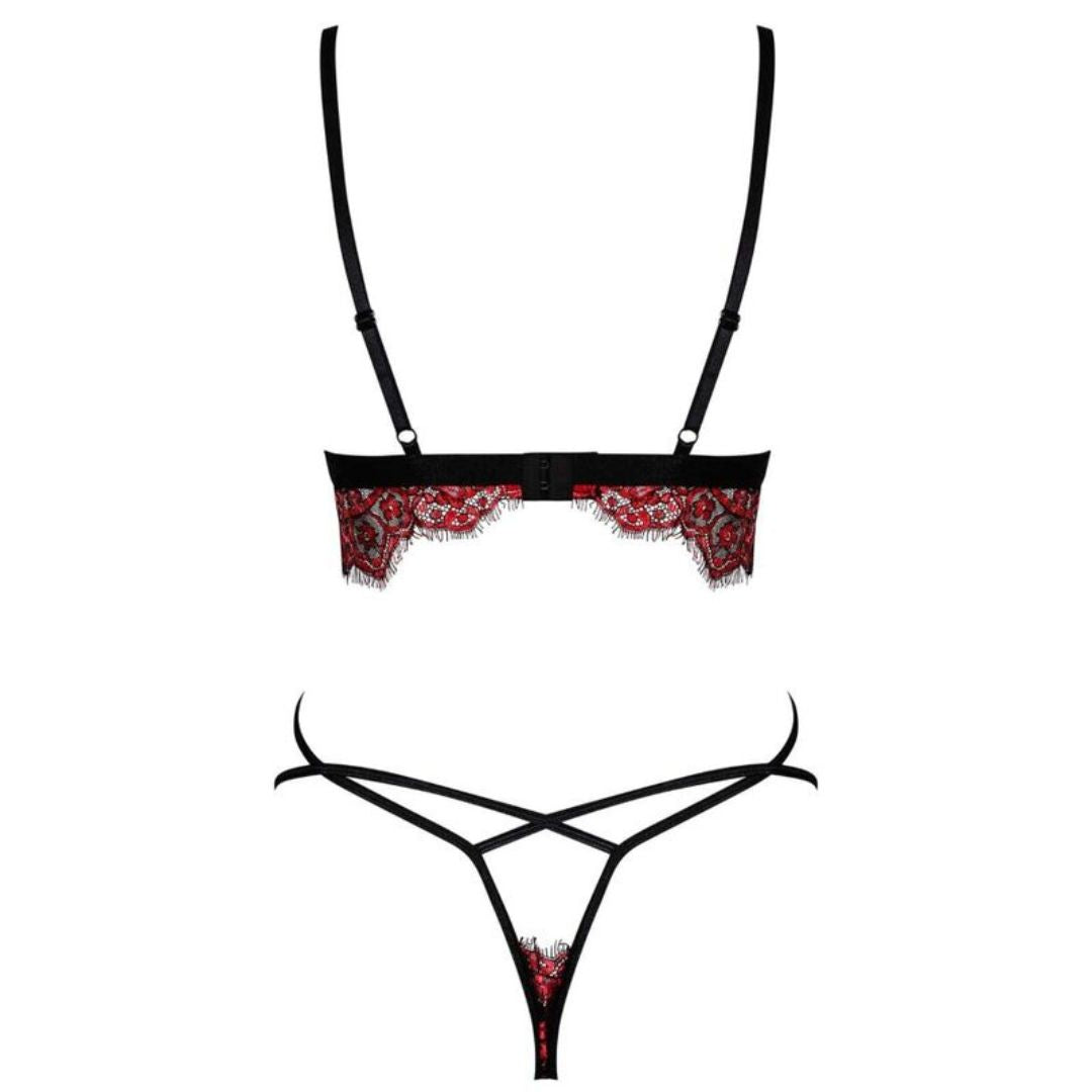 Bralette mit Wimpernspitze und Schleifen plus String - OH MY! FANTASY
