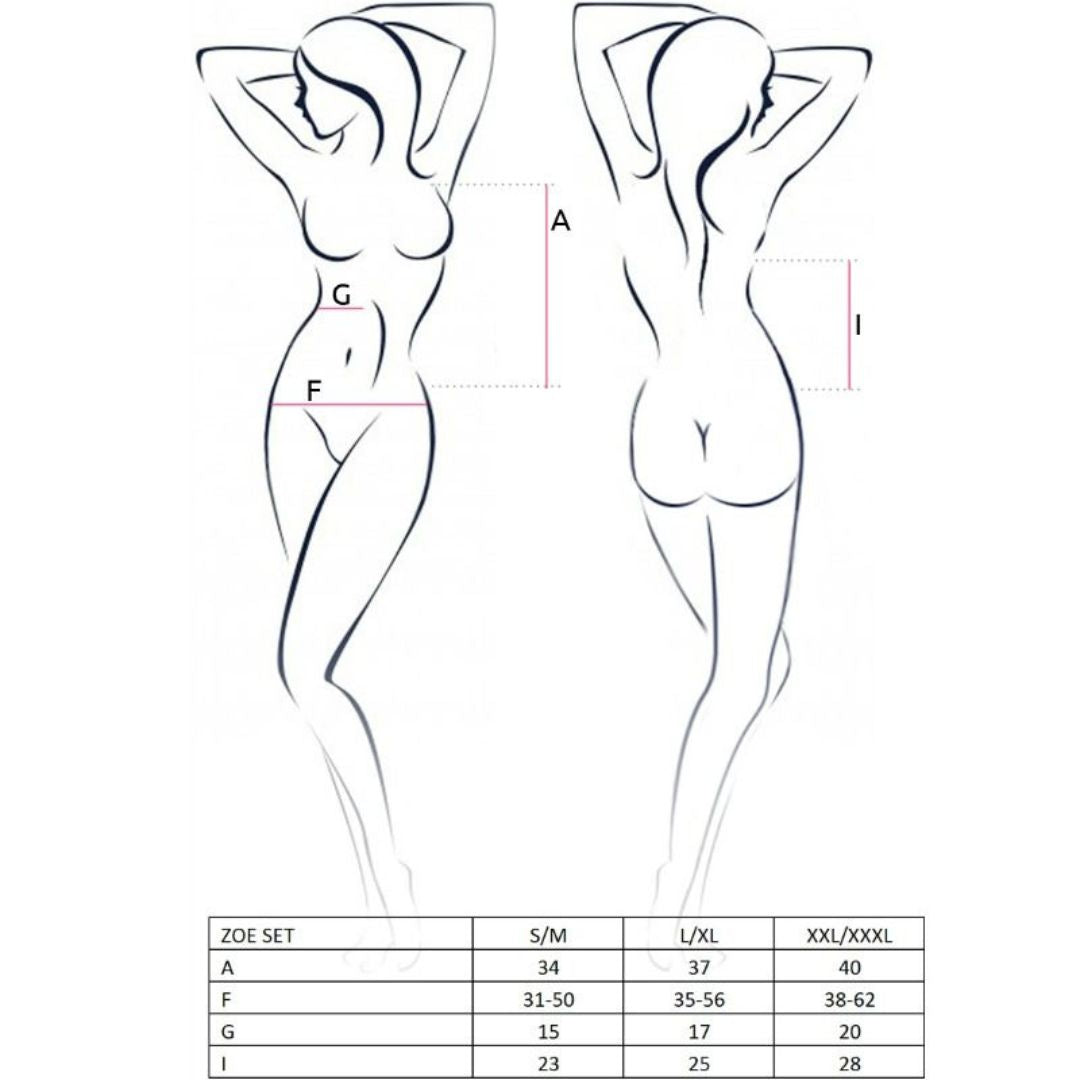 Korsett-Top aus Mesh mit Wetlook Schnürung plus String - OH MY! FANTASY