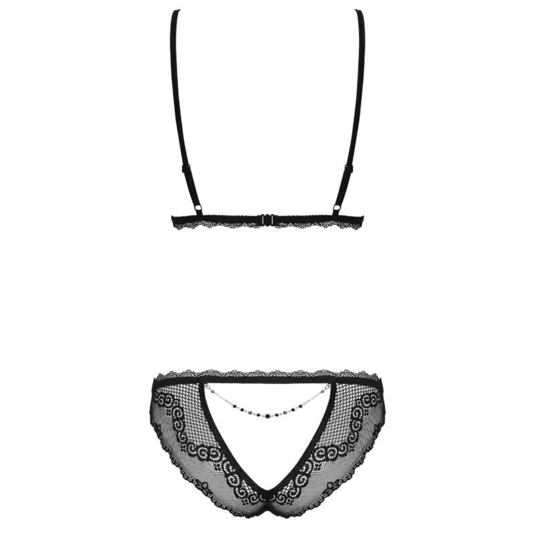 Bralette aus Spitze und Netz plus Slip mit Cut-Outs - OH MY! FANTASY