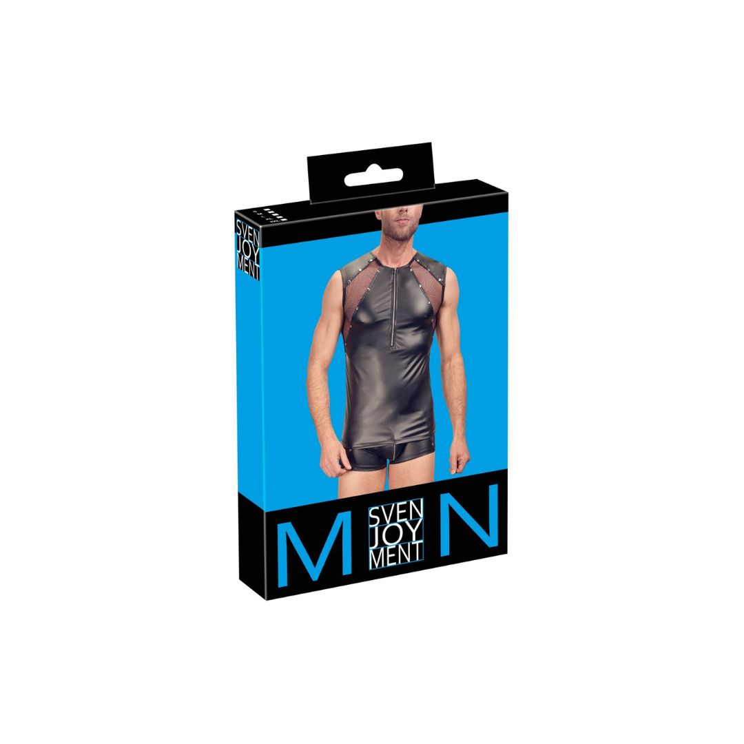 Ärmelloses Shirt im Mattlook mit Netz-Einsätzen und Reißverschluss - OH MY! FANTASY