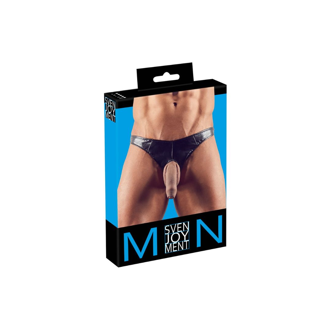 Riostring in Lederimitat mit Öffnungen für Penis und Hoden - OH MY! FANTASY