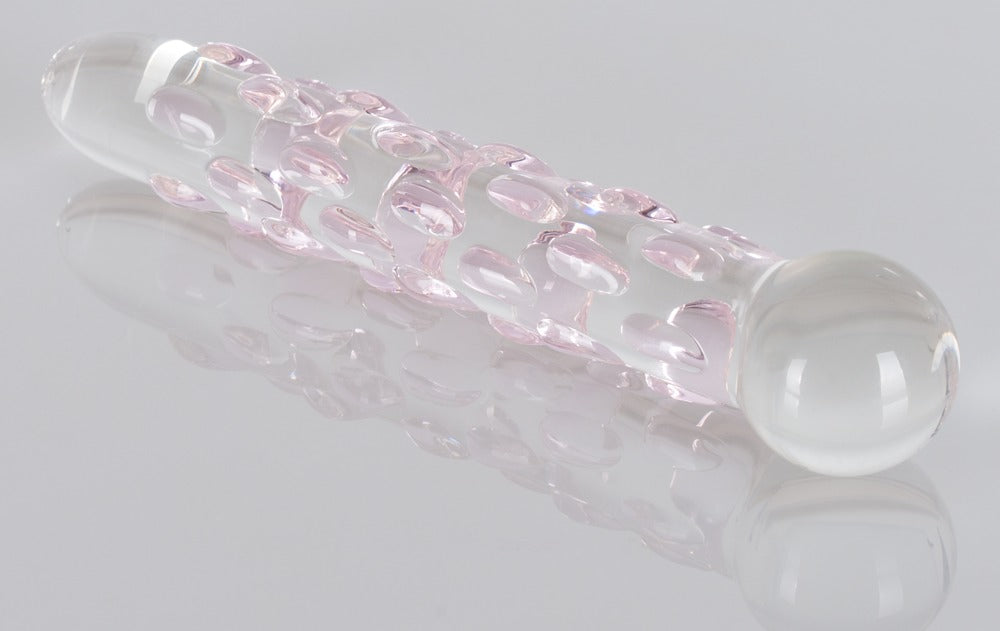 Icicles - Handgefertigter Glasdildo mit Reiznoppen
