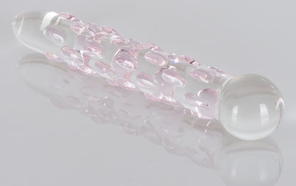 Icicles - Handgefertigter Glasdildo mit Reiznoppen