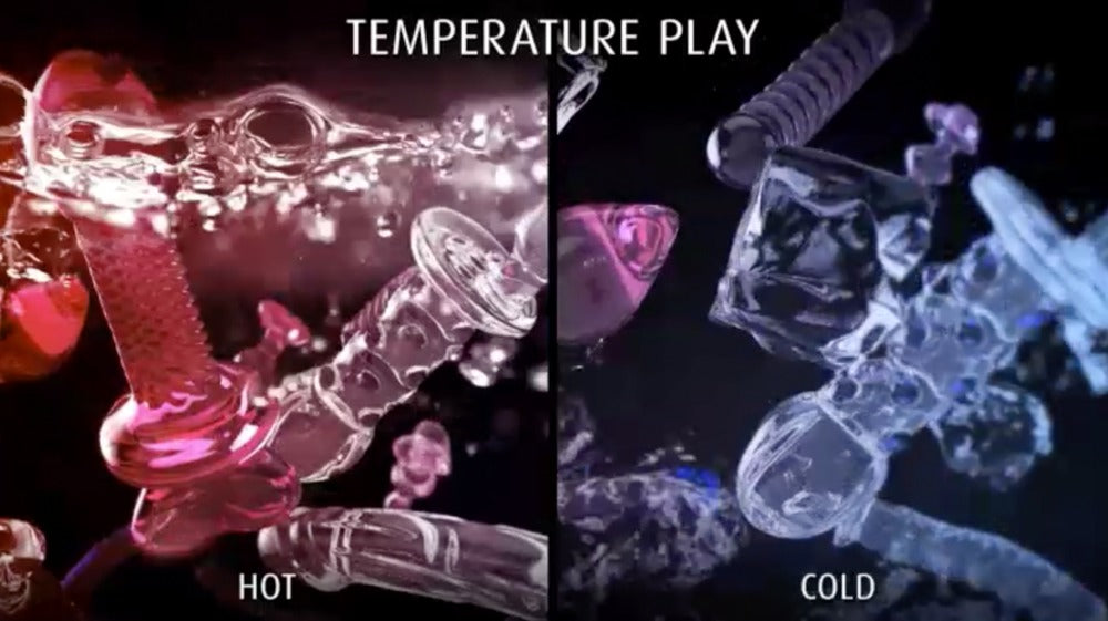 Icicles - Handgefertigter Glasdildo mit Reiznoppen