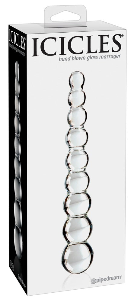 Icicles - Handgefertigter Glasdildo mit Kugeldesign