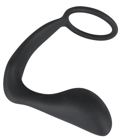 Black Velvets - Penis-/Hodenring mit Plug - Erektions- & P-Reiz