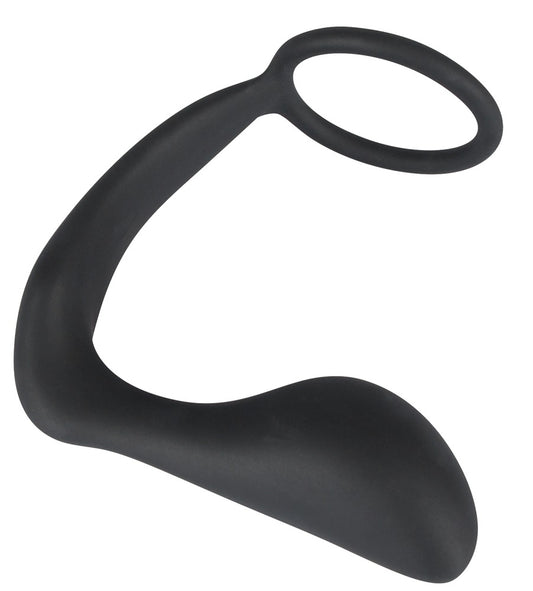 Black Velvets - Penis-/Hodenring mit Plug - Erektions- & P-Reiz