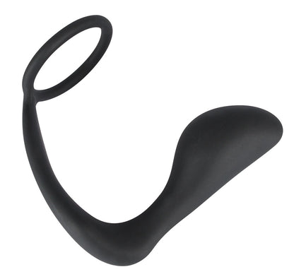 Black Velvets - Penis-/Hodenring mit Plug - Erektions- & P-Reiz