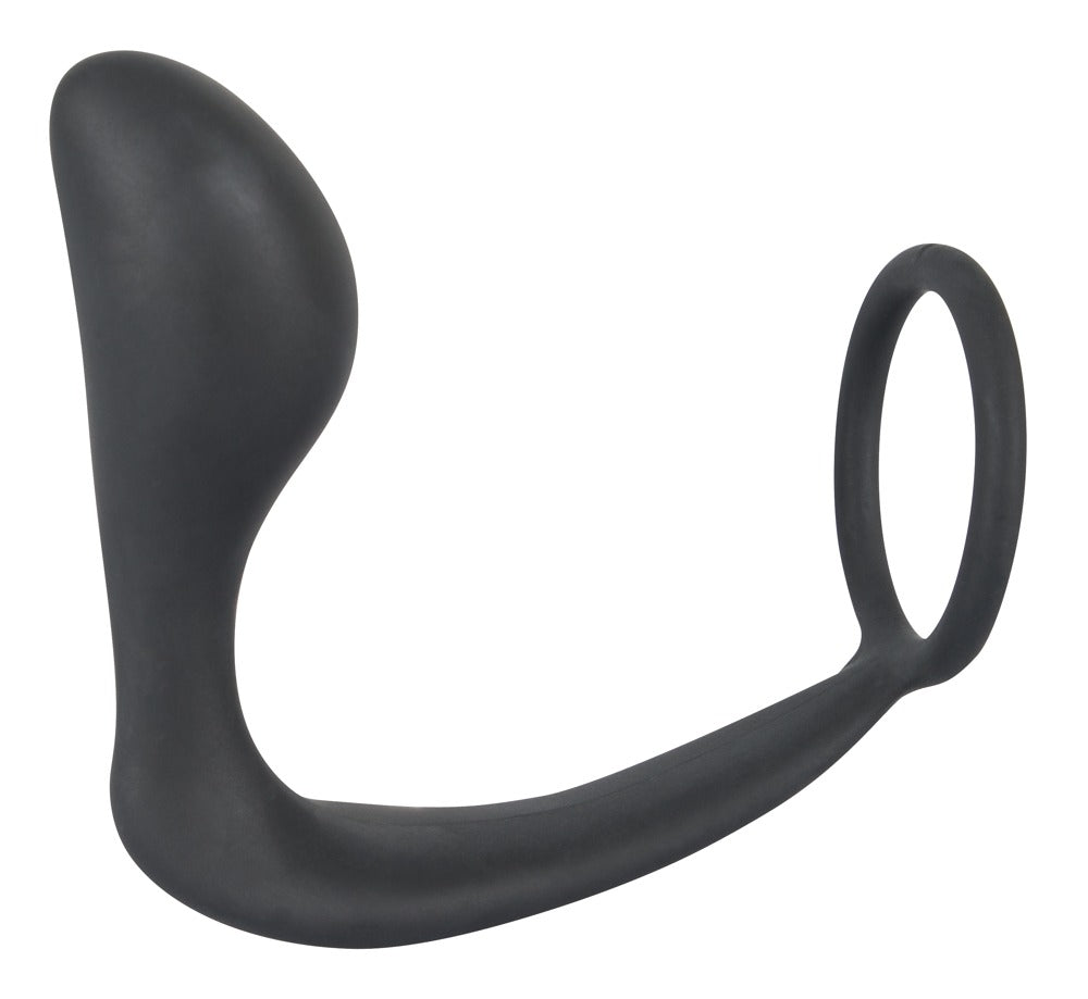 Black Velvets - Penis-/Hodenring mit Plug - Erektions- & P-Reiz