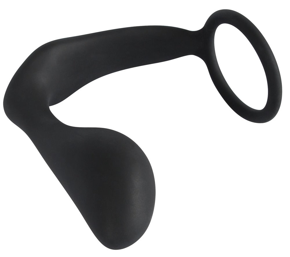 Black Velvets - Penis-/Hodenring mit Plug - Erektions- & P-Reiz