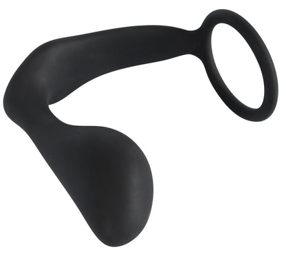 Black Velvets - Penis-/Hodenring mit Plug - Erektions- & P-Reiz