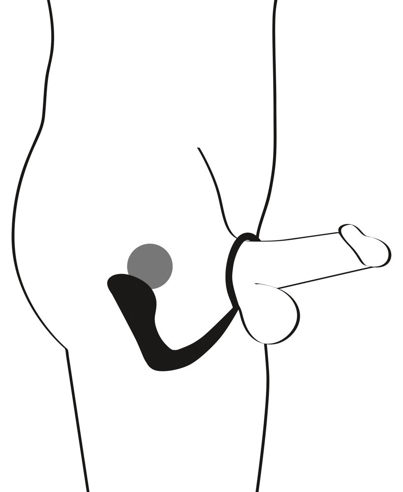 Black Velvets - Penis-/Hodenring mit Plug - Erektions- & P-Reiz