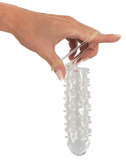 Crystal - Transparente Penishülle mit Hodenring