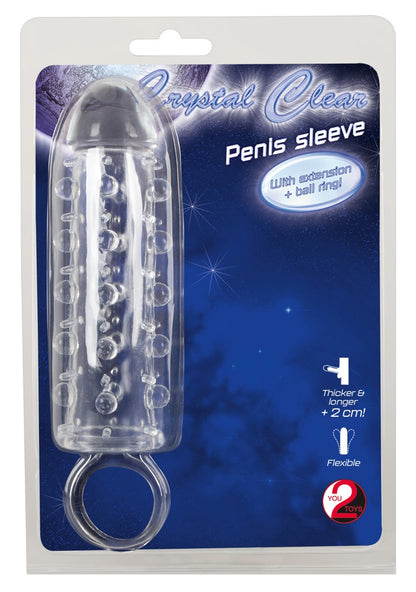 Crystal - Transparente Penishülle mit Hodenring