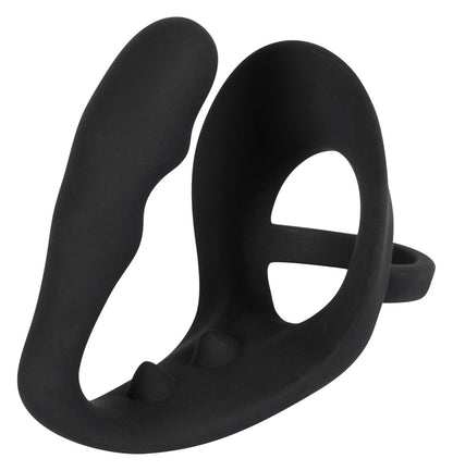 Black Velvets - Penis-/Hodenring mit Plug - Intensiv- & P-Stimulation