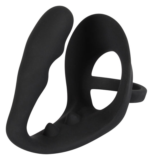 Black Velvets - Penis-/Hodenring mit Plug - Intensiv- & P-Stimulation
