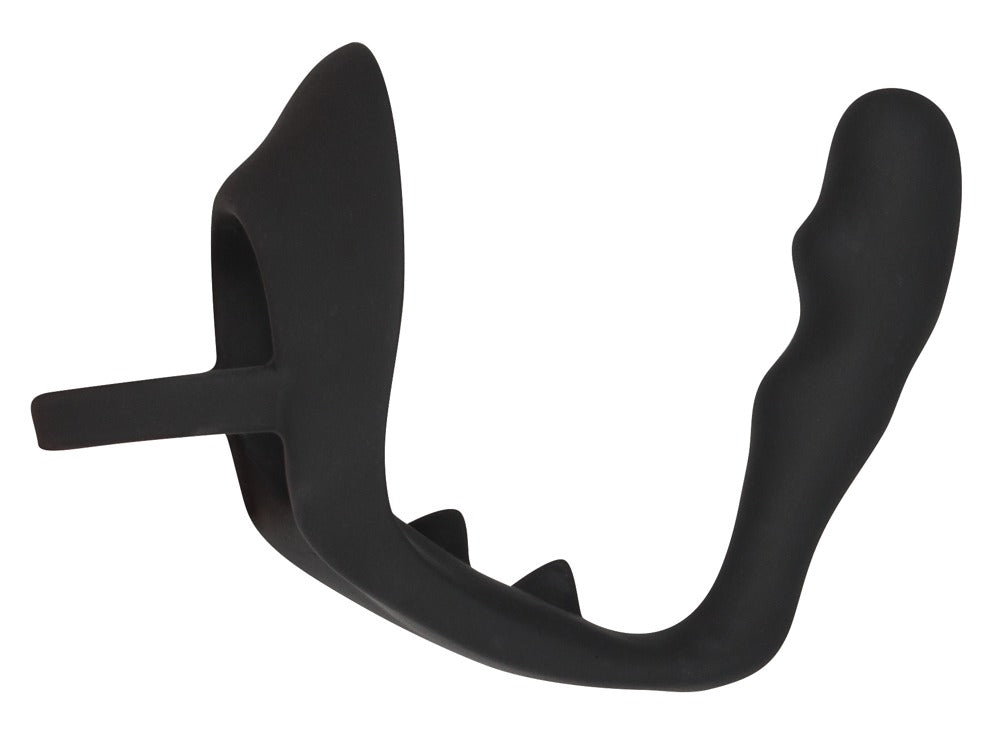 Black Velvets - Penis-/Hodenring mit Plug - Intensiv- & P-Stimulation