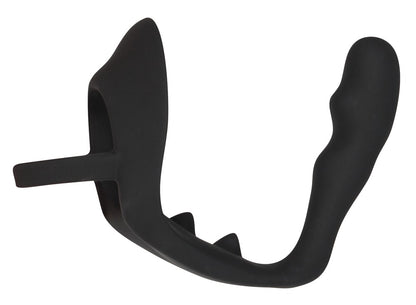 Black Velvets - Penis-/Hodenring mit Plug - Intensiv- & P-Stimulation