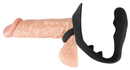 Black Velvets - Penis-/Hodenring mit Plug - Intensiv- & P-Stimulation