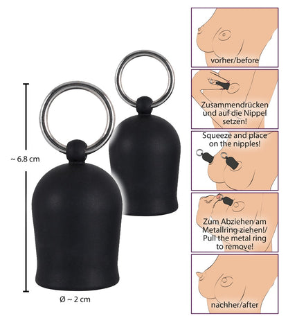 Black Velvets - Nippel Sauger mit Metallring