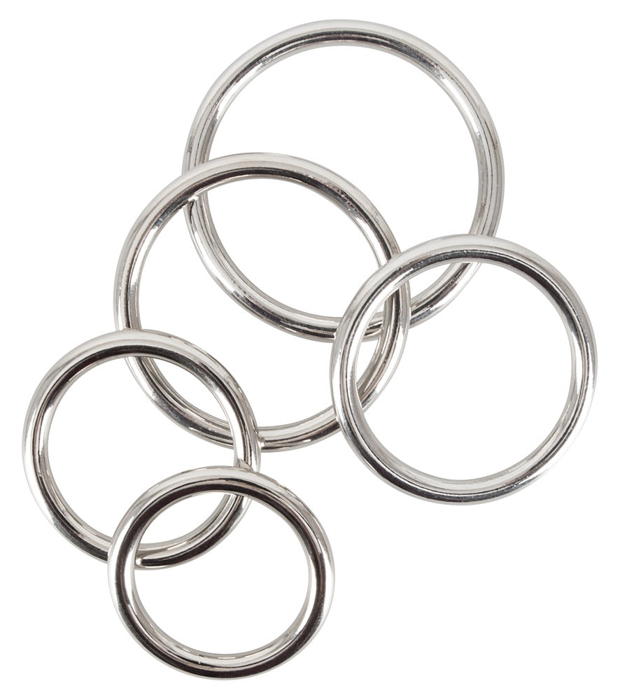 Bad Kitty - Penis- und Hodenring-Set - 5 Metallringe für intensiven Halt