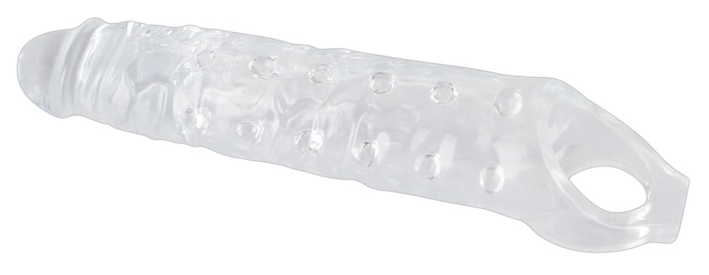 Crystal - Genoppte Penishülle mit Hodenring