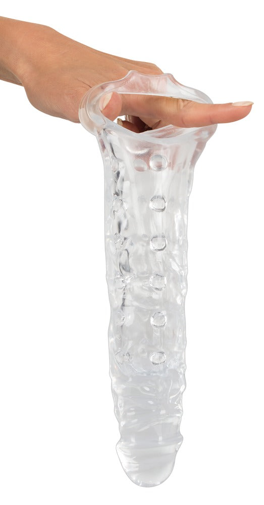 Crystal - Genoppte Penishülle mit Hodenring