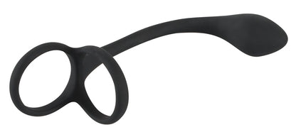 Black Velvets - Penis-/Hodenring mit Plug - 3-in-1 Intensiv-Stimulation
