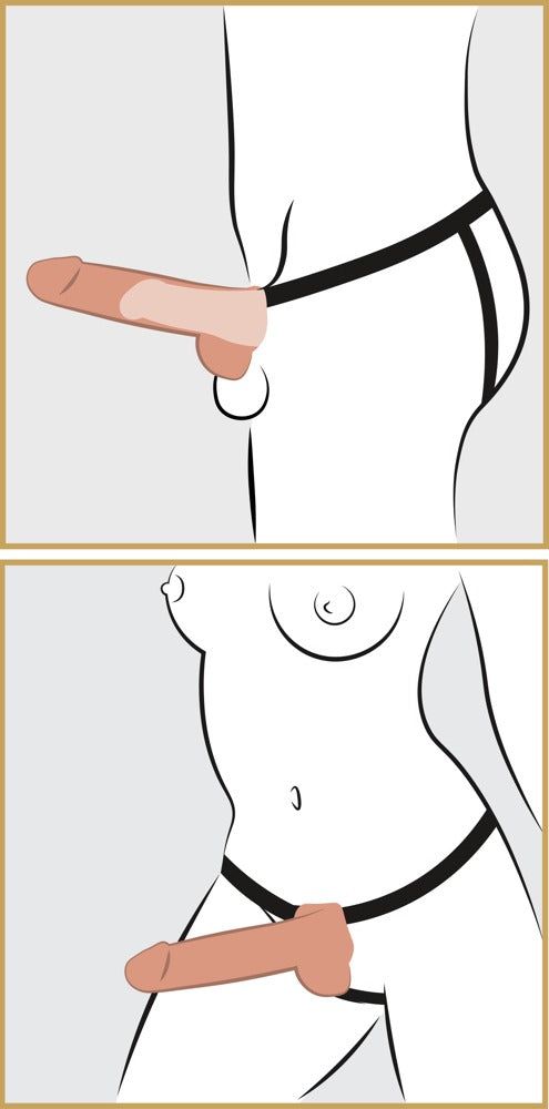 Fetish Fantasy - Hohler Naturdildo mit elastischem Strap-On