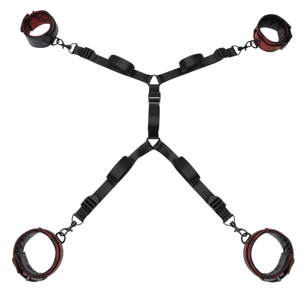 Fifty Shades of Grey - Bettfessel-Set mit Gurtkreuz und 4 Fesseln