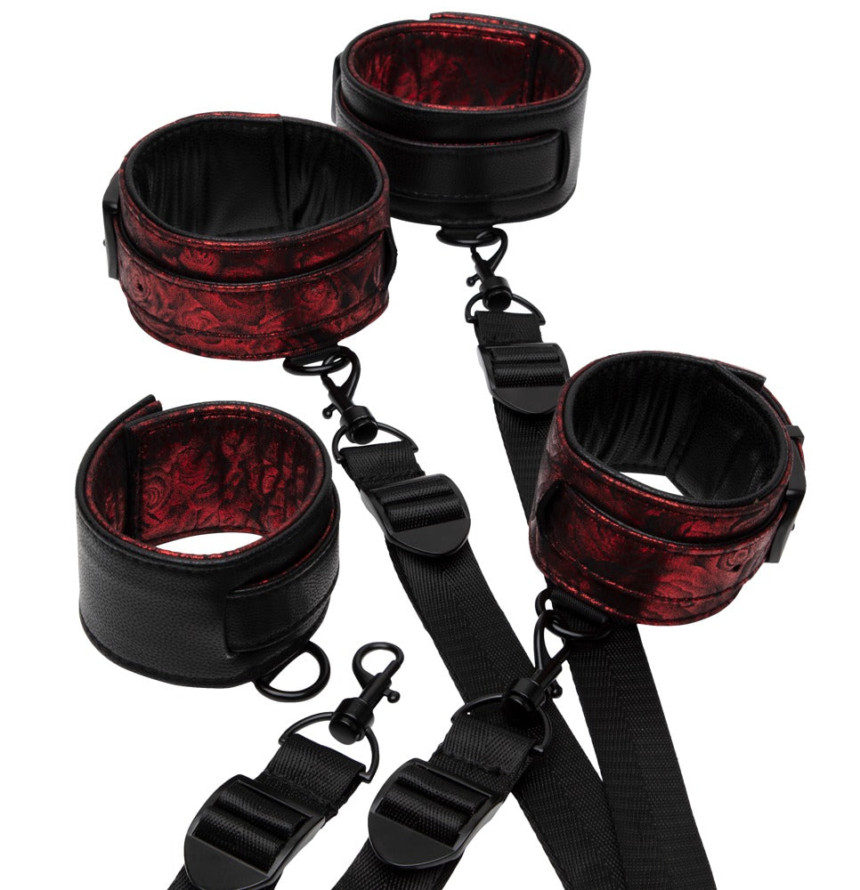 Fifty Shades of Grey - Bettfessel-Set mit Gurtkreuz und 4 Fesseln