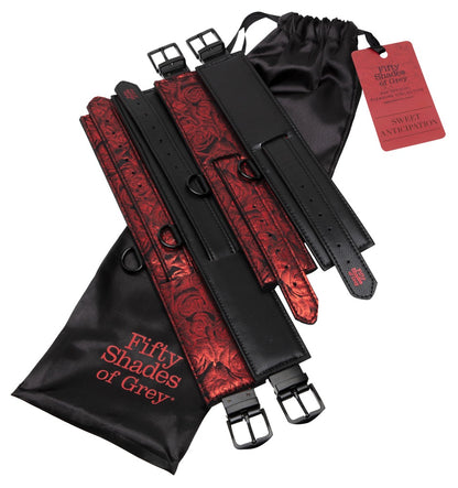 Fifty Shades of Grey - Bettfessel-Set mit Gurtkreuz und 4 Fesseln