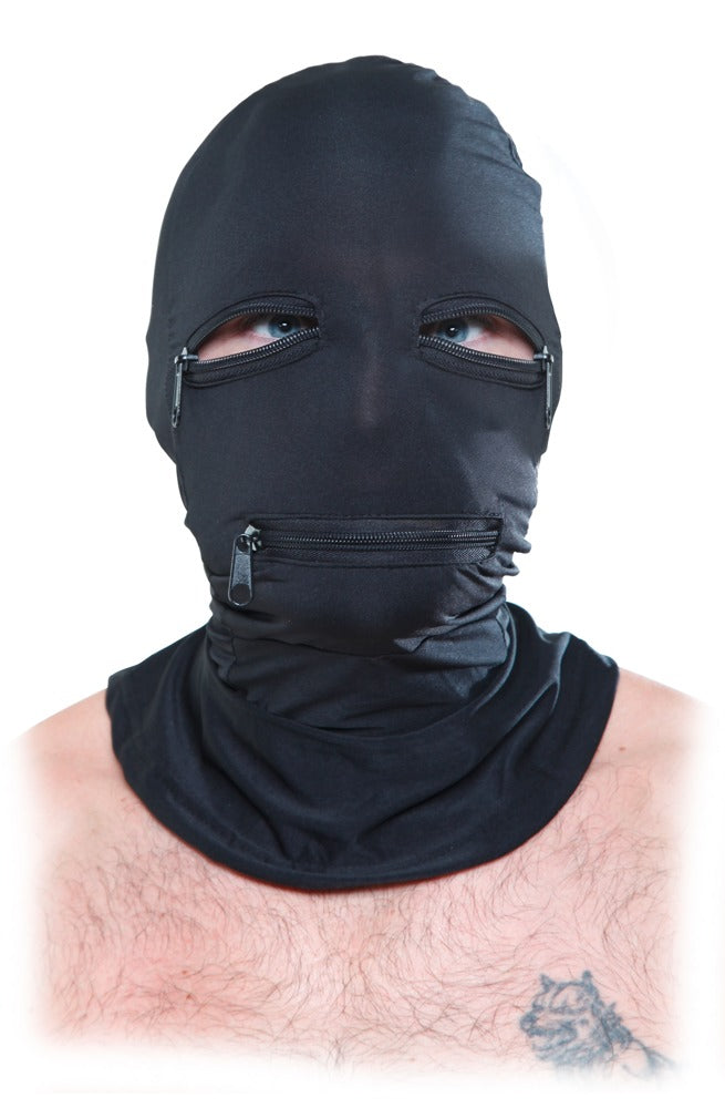 Fetish Fantasy - FFS Zipper Face Hood Black