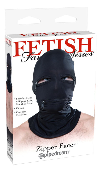 Fetish Fantasy - FFS Zipper Face Hood Black