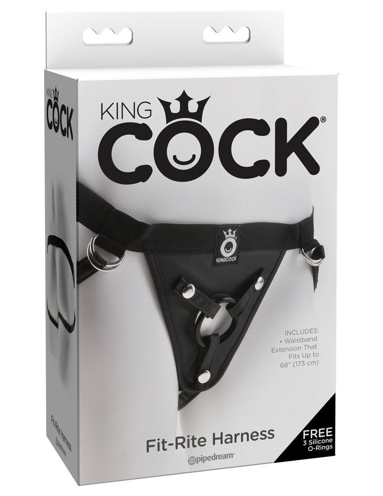 King Cock - Fit-Rite - Harness mit 3 versch. Ringen