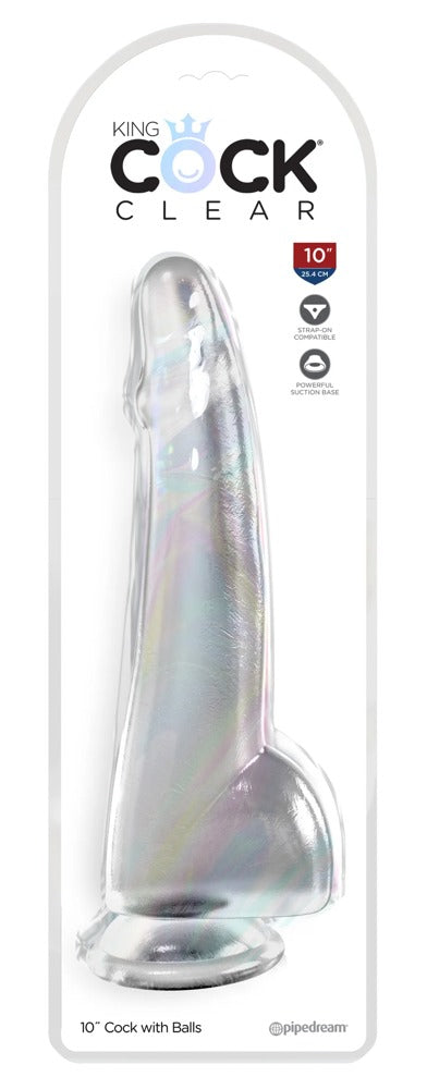 King Cock - Clear - Dildo mit Hoden
