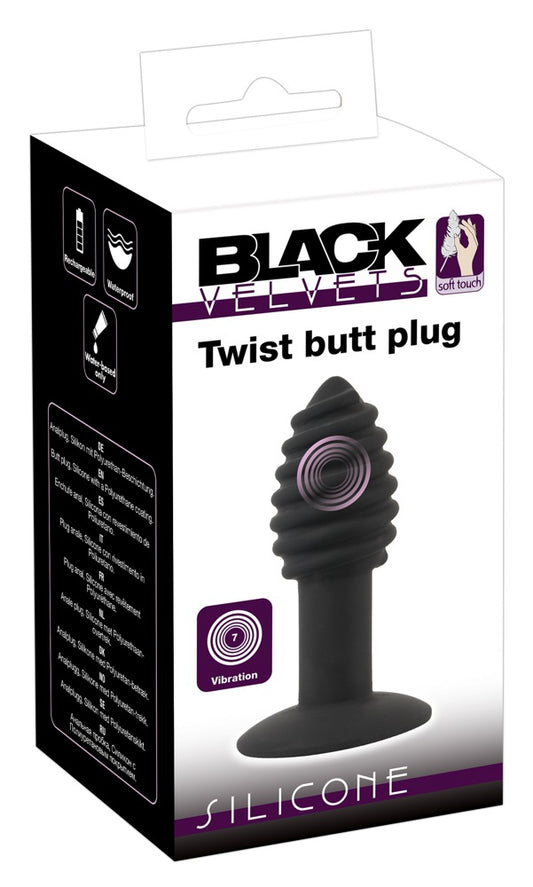 Black Velvets - Twist Butt Plug - Vibrationsplug für intensives Analspiel