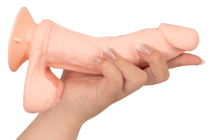 Nature Skin - Biegsamer Vibrationsdildo mit Eiern