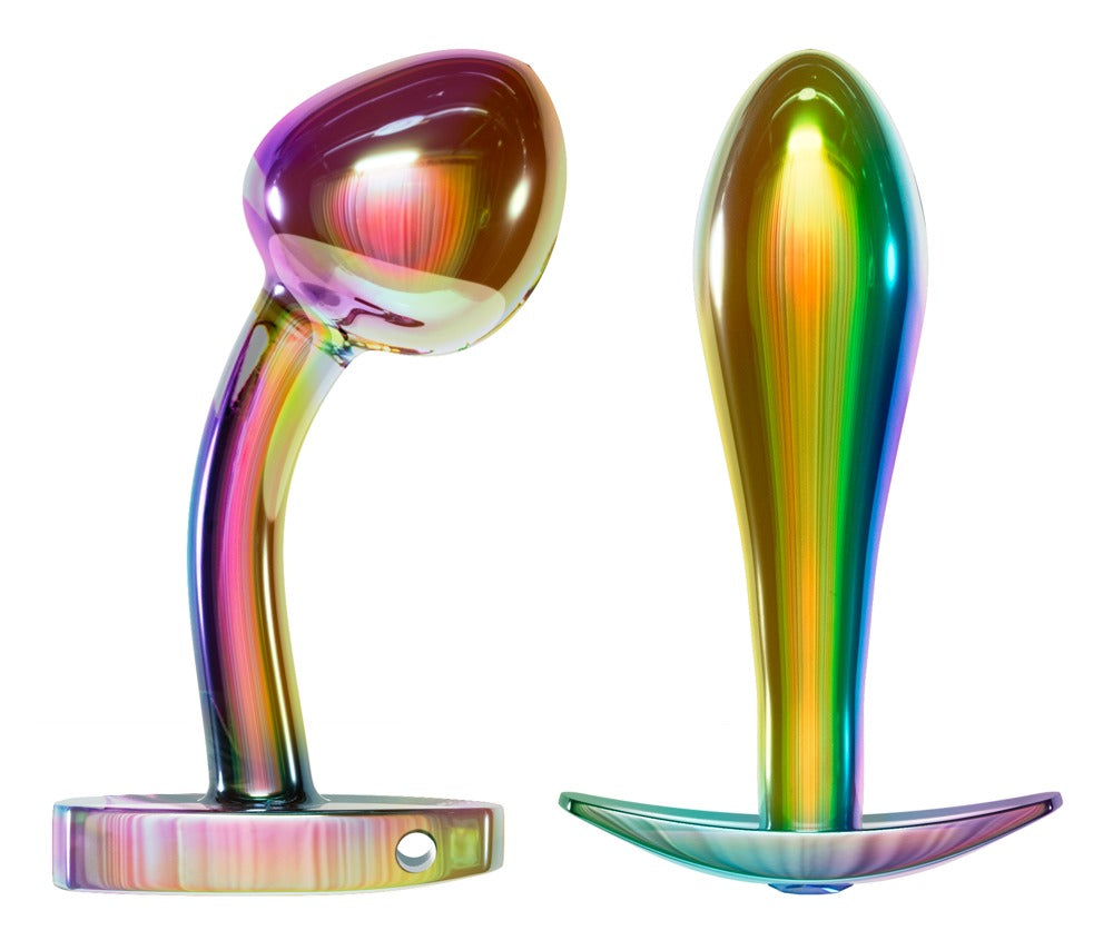 ANOS - Metall-Analplug-Set in Regenbogenfarben