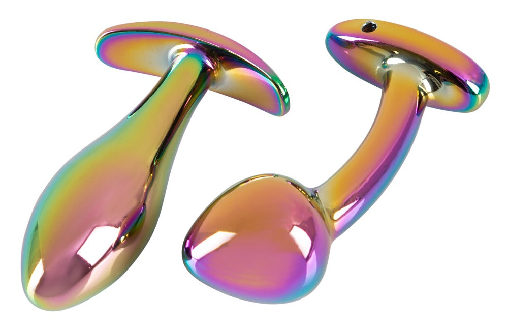 ANOS - Metall-Analplug-Set in Regenbogenfarben