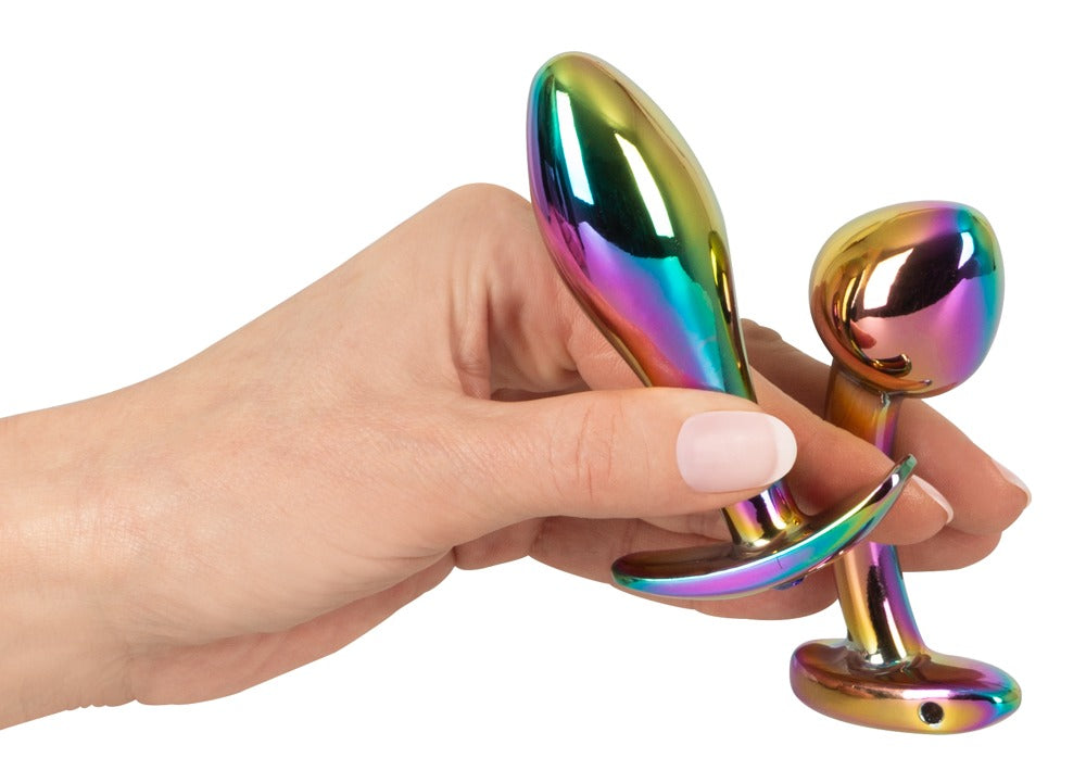 ANOS - Metall-Analplug-Set in Regenbogenfarben
