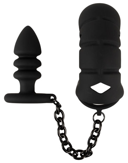 Black Velvets - Peniskäfig mit Anal-Plug