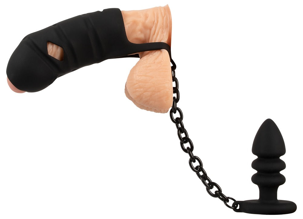 Black Velvets - Peniskäfig mit Anal-Plug