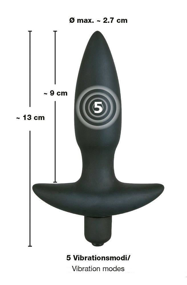 Black Velvets - Analplug - Vibrationsplug mit Rückholgriff