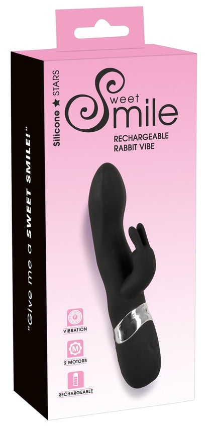 Sweet Smile - Samtiger Rabbitvibrator mit flexiblen Öhrchen