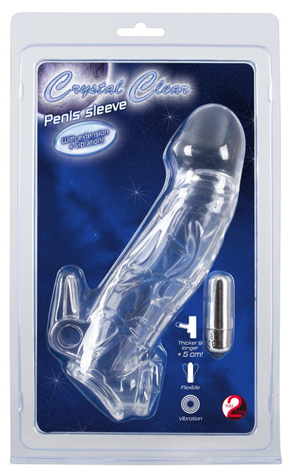 Crystal - Penis Sleeve mit Verlängerung & Vibration