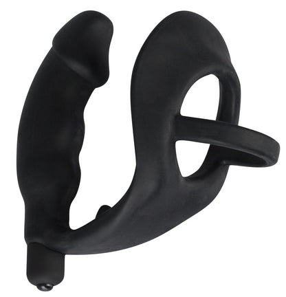 Black Velvets - Vibro-Penisring mit Plug - P-Stimulation